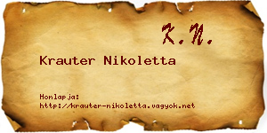 Krauter Nikoletta névjegykártya